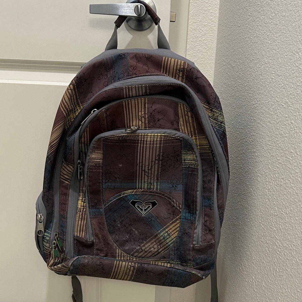Roxy Multicolor Plaid Backpack - image 1
